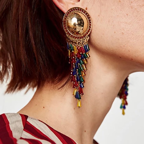 Multicolor fun drop earrings - Picture 3 of 3